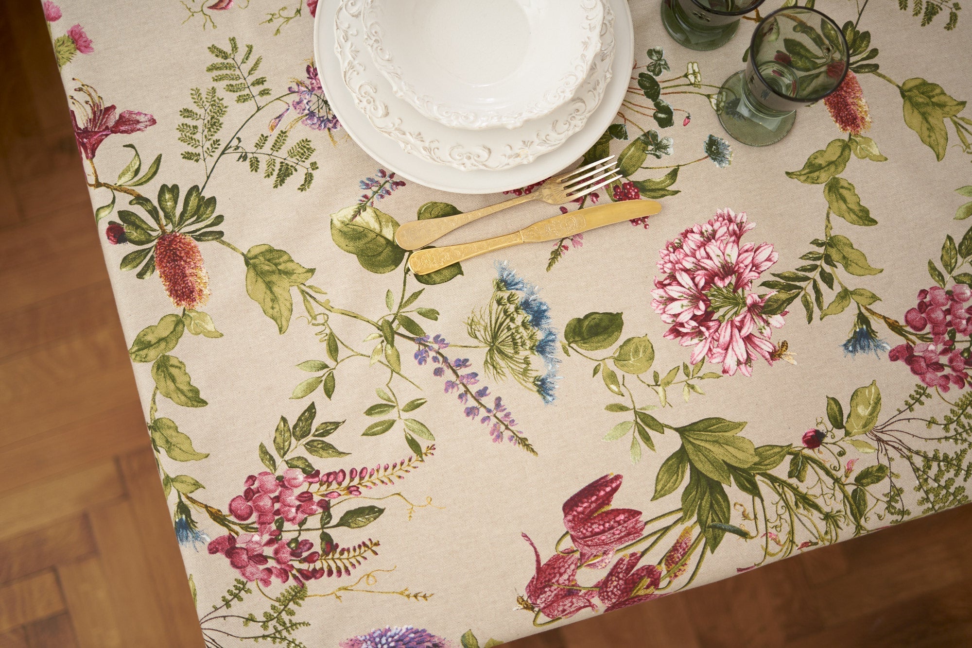 Botanico Rectangular Tablecloth – Elegant &amp; Durable European Design by Hortensias Home at www.brixbailey.com