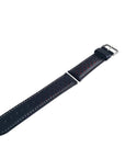 Black And Red Leather Rally Watch Strap, Silver Buckle