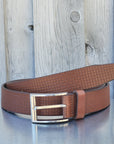 Black Formal Textured 100% Real Leather Belt Made in Canada