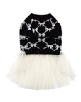 Jacquard Bowknot Jumper with Skirt
