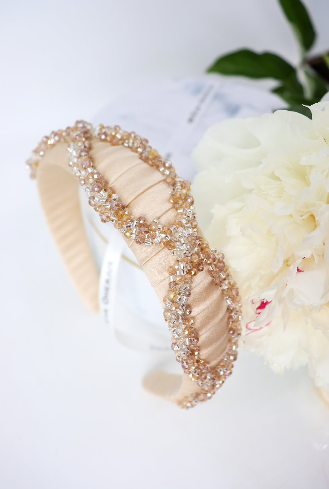 Handcrafted Mulberry Silk Beaded Headband – Elegant &amp; Unique by Eva Oherjus at www.brixbailey.com