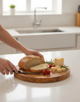Handmade Round Olive Wood Cutting Board | Thick Circle Cheese & Serving Board | Stunning Natural Grain | 15–40 cm