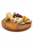 Handmade Round Olive Wood Cutting Board | Thick Circle Cheese & Serving Board | Stunning Natural Grain | 15–40 cm