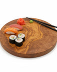 Handmade Round Olive Wood Cutting Board | Thick Circle Cheese & Serving Board | Stunning Natural Grain | 15–40 cm