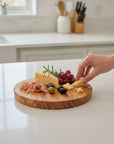 Handmade Round Olive Wood Cutting Board | Thick Circle Cheese & Serving Board | Stunning Natural Grain | 15–40 cm