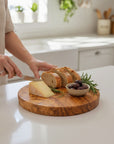 Handmade Round Olive Wood Cutting Board | Thick Circle Cheese & Serving Board | Stunning Natural Grain | 15–40 cm
