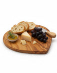 Handmade Olive Wood Heart Shaped Cutting Board | Romantic Gift Cheese & Serving Board | Natural Grain | 20 cm · 25 cm · 30 cm