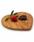Handmade Olive Wood Heart Shaped Cutting Board | Romantic Gift Cheese & Serving Board | Natural Grain | 20 cm · 25 cm · 30 cm