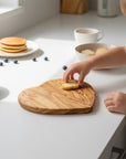 Handmade Olive Wood Heart Shaped Cutting Board | Romantic Gift Cheese & Serving Board | Natural Grain | 20 cm · 25 cm · 30 cm