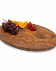 Handmade Oval Olive Wood Cutting Board | Elegant Charcuterie Cheese & Fruit Serving Board | Natural Grain | 20–40 cm