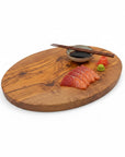 Handmade Oval Olive Wood Cutting Board | Elegant Charcuterie Cheese & Fruit Serving Board | Natural Grain | 20–40 cm