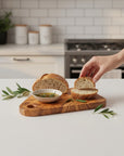 Handmade Olive Wood Cutting Board with Handle & Hanging Hole | Rustic Bread Cheese & Serving Board | Beautiful Natural Grain | 28 cm
