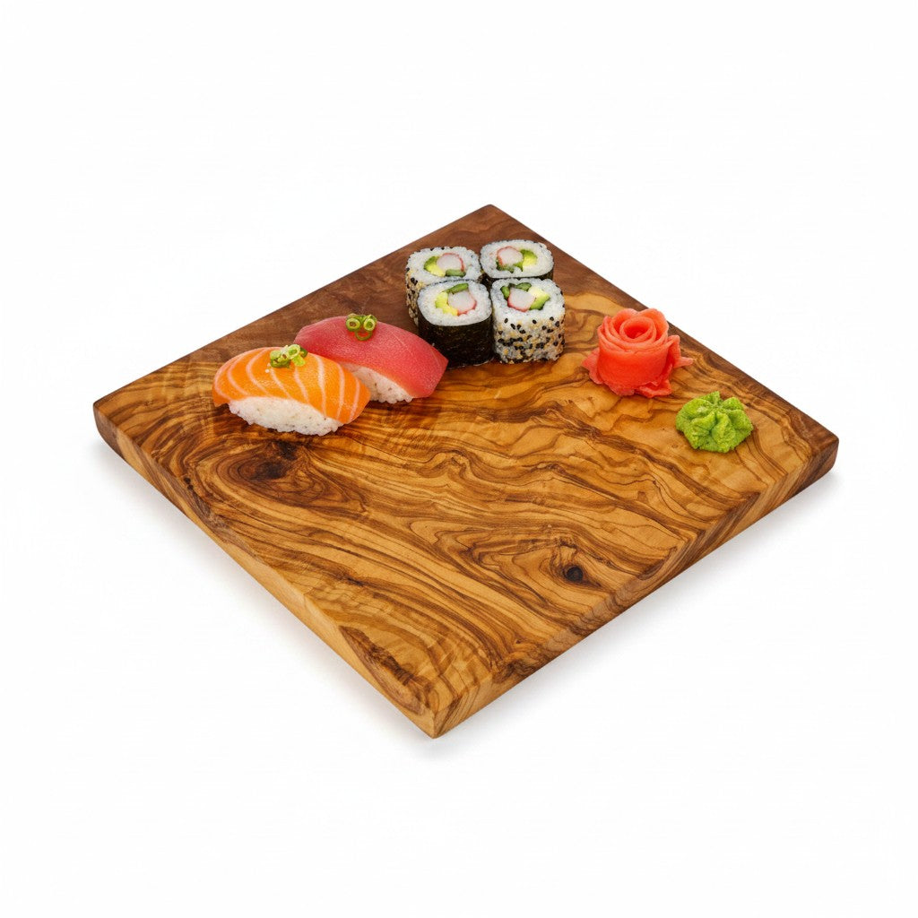 Square Olive Wood Cutting &amp; Serving Board, Extra Thick