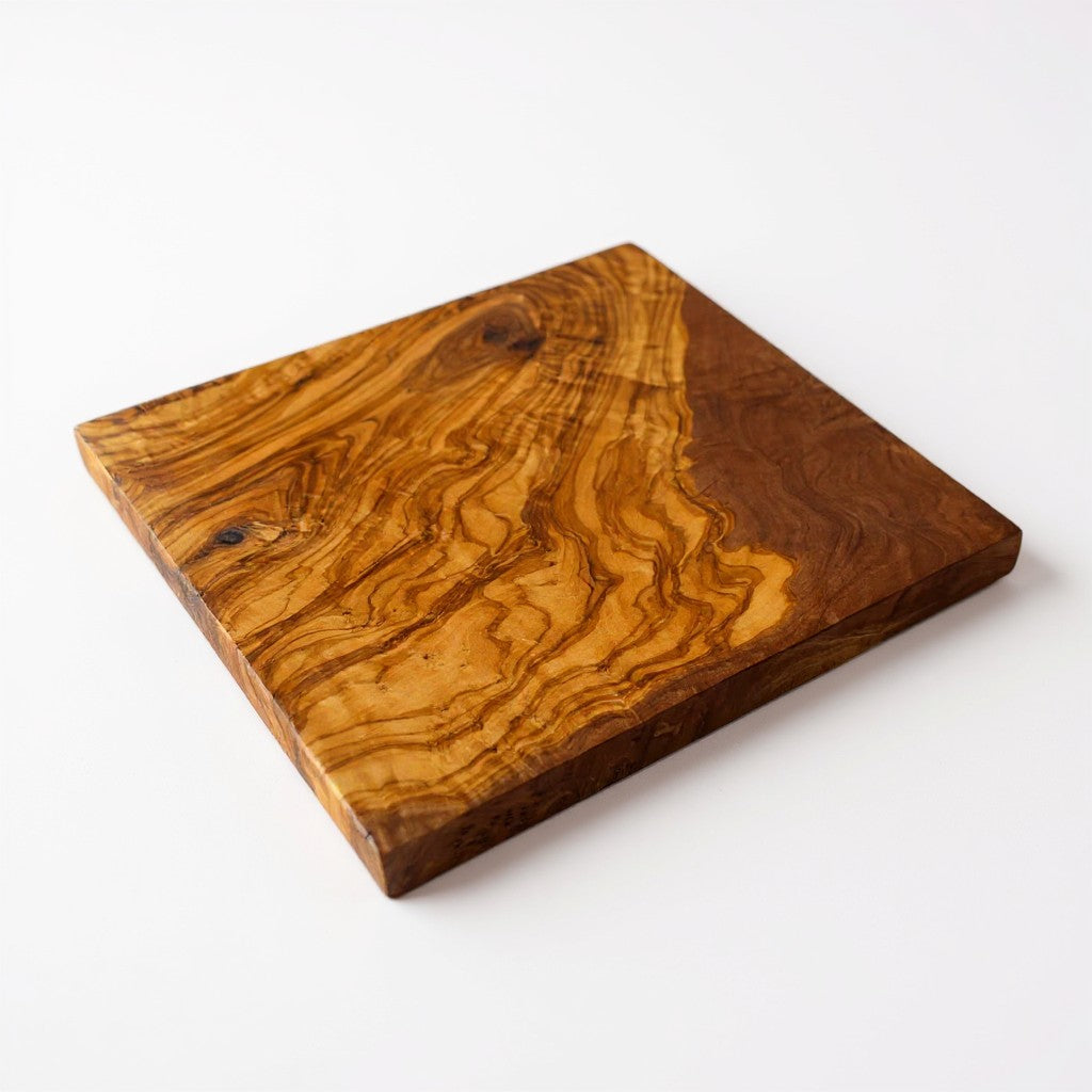 Square Olive Wood Cutting &amp; Serving Board, Extra Thick