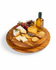 Handmade Round Olive Wood Cutting Board | Thick Circle Cheese & Serving Board | Stunning Natural Grain | 15–40 cm