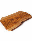Handmade Olive Wood Live Edge Cutting Board — Rustic Charcuterie & Serving Board | Natural Bark Edge | Choose Your Size