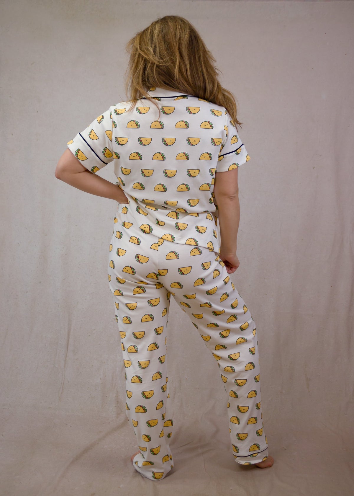 Women's Short Sleeve Pima Cotton Pyjama Set – Tacos Print
