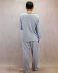 Men's Long Sleeve Pima Cotton Pyjama Set – Grey Squares