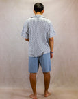 Men's Short Sleeve Pima Cotton Pyjama Set – Grey Squares
