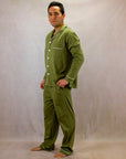 Men's Long Sleeve Pima Cotton Pyjama Set – Olive Green