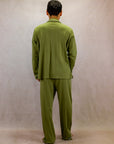 Men's Long Sleeve Pima Cotton Pyjama Set – Olive Green