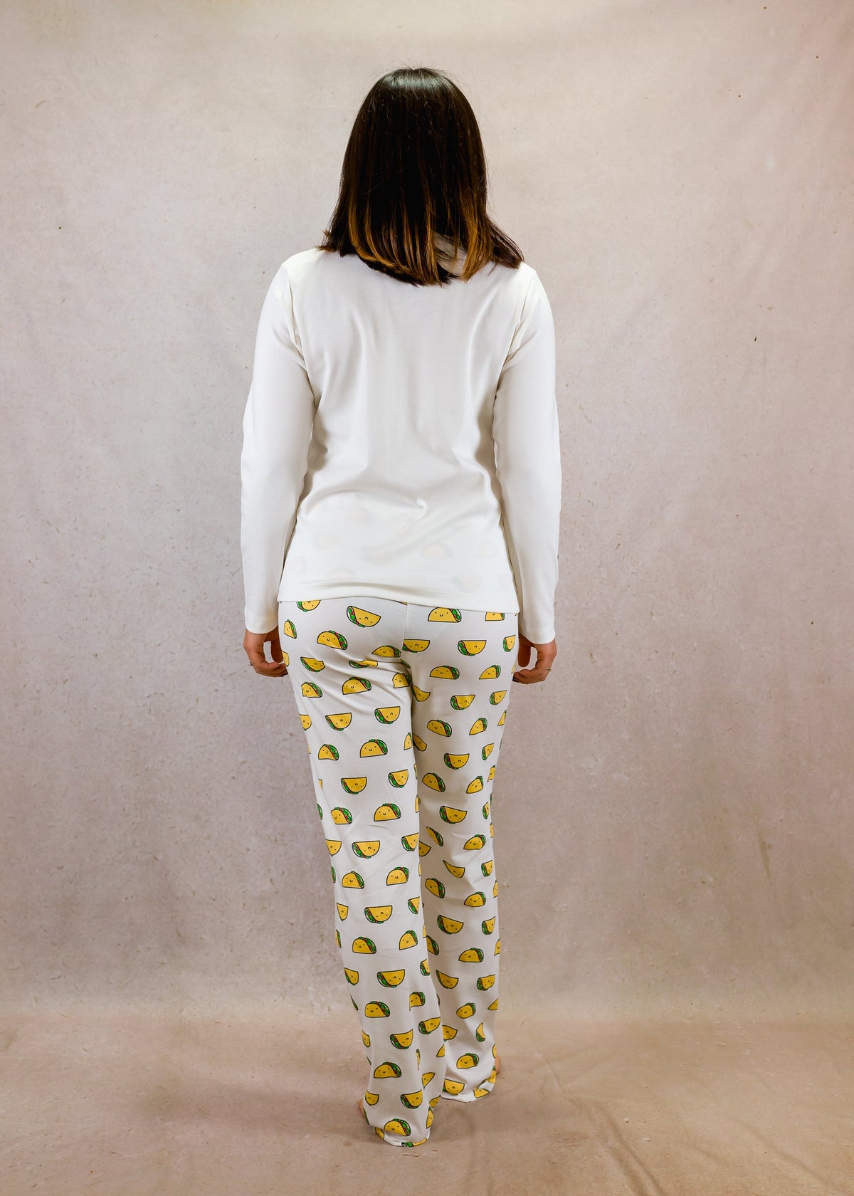 Women's Long Sleeve Pima Cotton Pyjama Set – Tacos Print