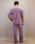 Men's Short Sleeve Pima Cotton Pyjama Set – Pale Purple