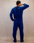 Men's Long Sleeve Pima Cotton Pyjama Set – Solid Blue