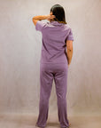 Women's Short Sleeve Pima Cotton Pyjama Set – Pale Purple