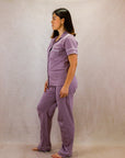 Women's Short Sleeve Pima Cotton Pyjama Set – Pale Purple