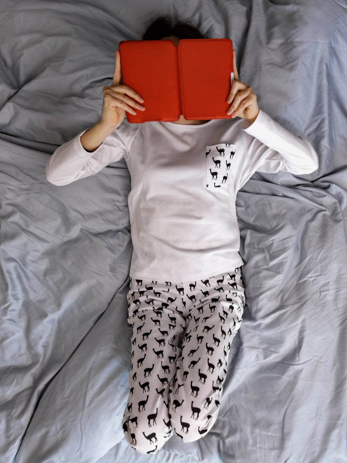 Women's Long Sleeve Pima Cotton Pyjama Set – Black &amp; White Vicuña Print