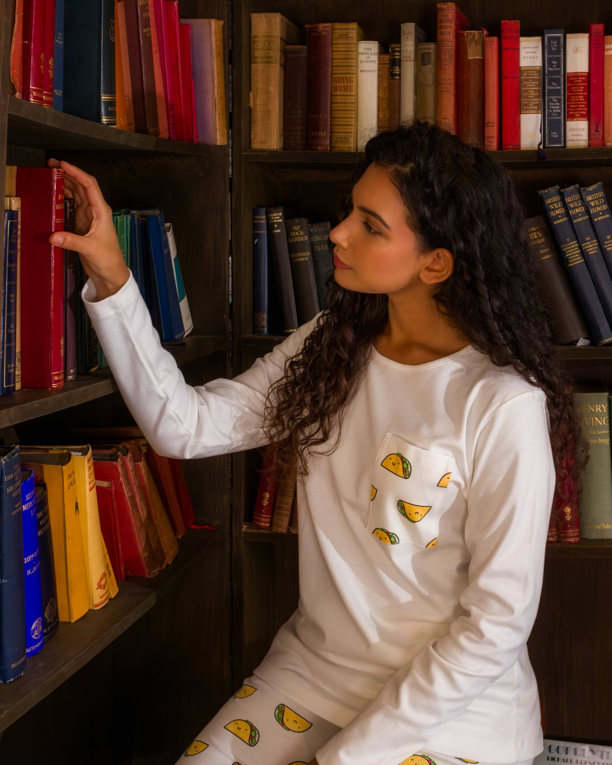 Women's Long Sleeve Pima Cotton Pyjama Set – Tacos Print