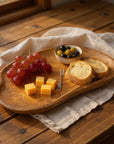 Olive Wood Charcuterie Board | Rustic Live Edge Serving Platter Cheese Tray