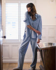 Brushed Organic Cotton Jersey Striped Boyfriend-Shirt PJ Set