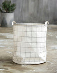 Black and white squares premium laundry bag, stylish smart storage with handles, wired top and bottom, foldable for compact storage by Ella James at brixbailey.com