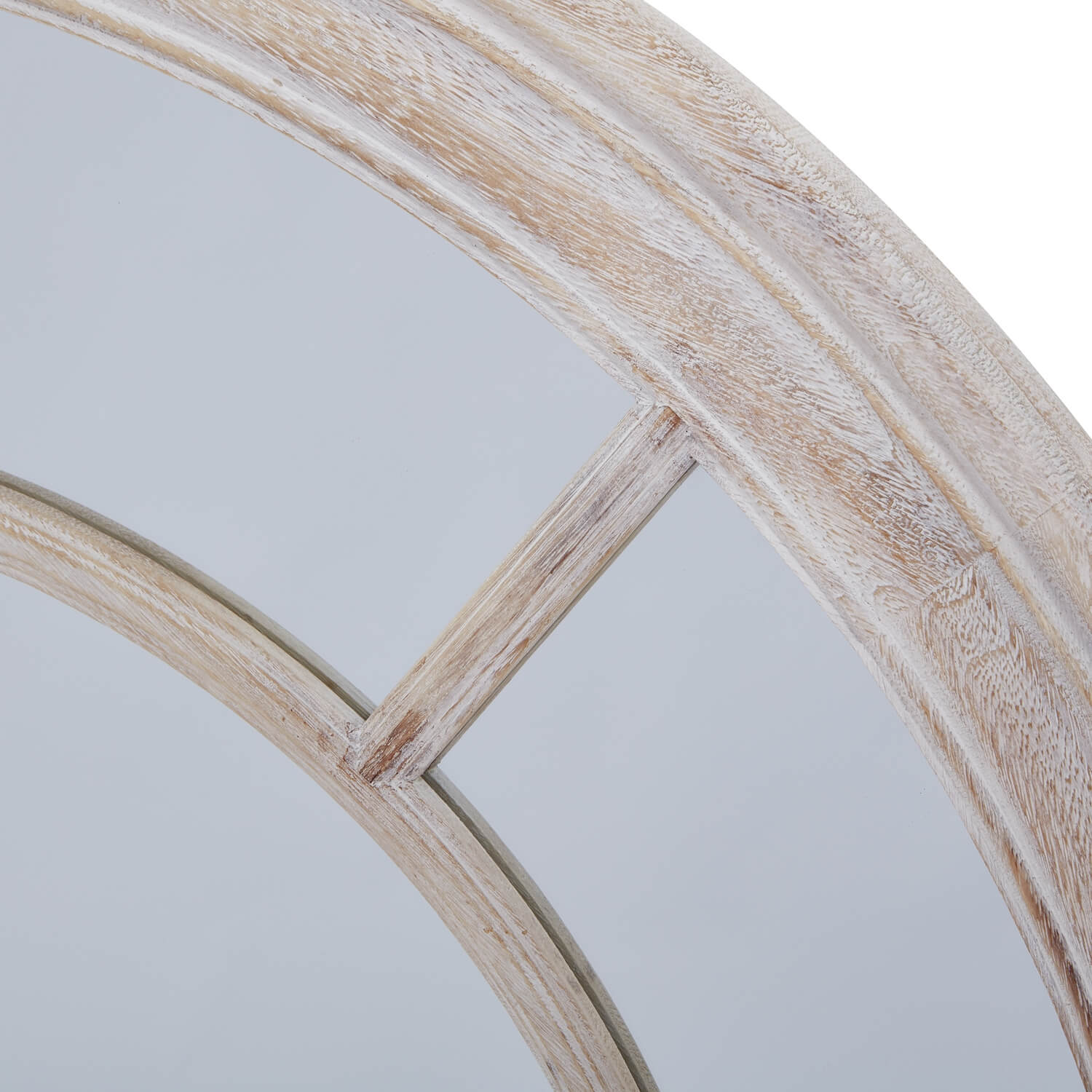 Round Mirror Driftwood Style 90cm Coastal Look