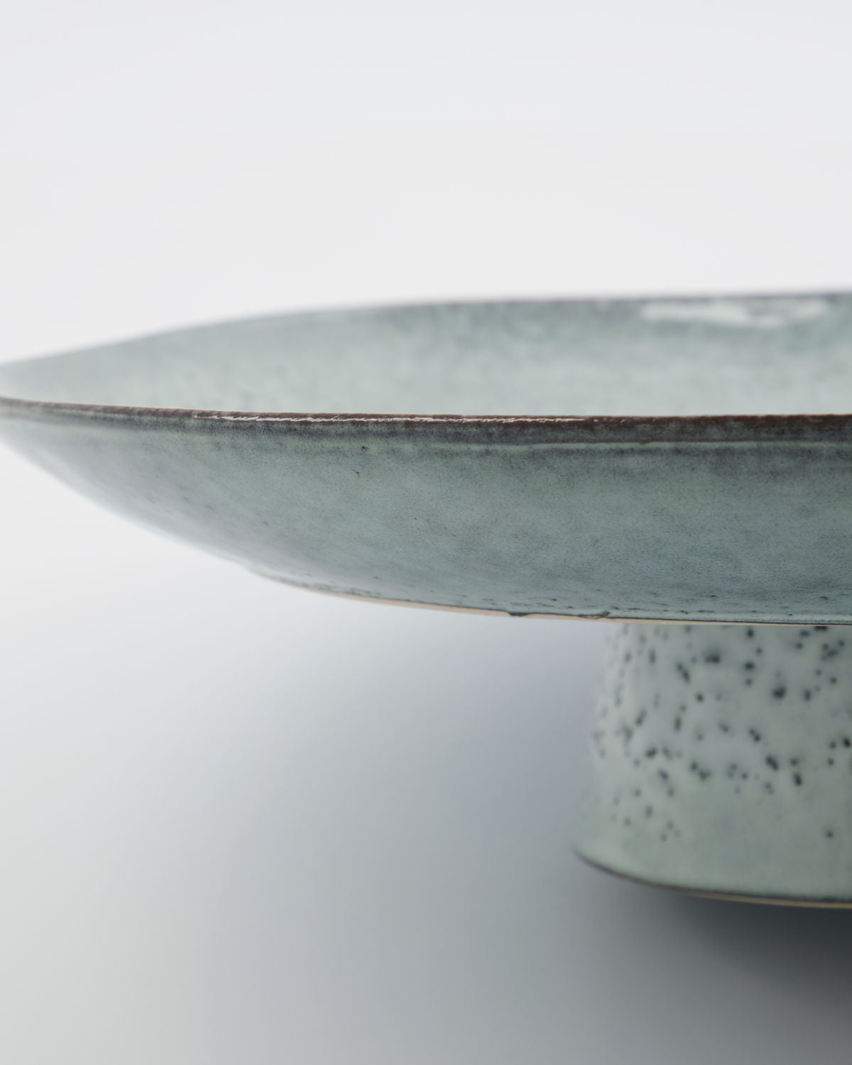 Luxury glazed stoneware cake stand, elegant blue-grey centerpiece, 32cm diameter, premium handcrafted stoneware, microwave and dishwasher safe by Ella James at brixbailey.com