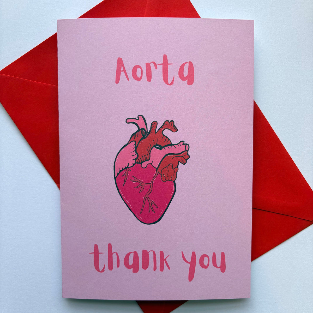 Aorta thank you heart cardiology anatomical biology science card