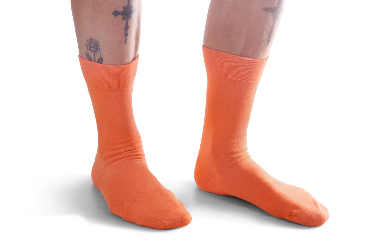 Plain Bamboo Socks - Sunset Tangerine