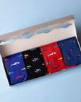Racing Car Sock Box - 4 Pairs of Bamboo Socks (His)
