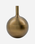 Luxury six-piece antique brass barware set, stylish stainless steel cocktail shaker, strainer, stirrer, measuring cup, ice bucket, tongs by Ella James at brixbailey.com