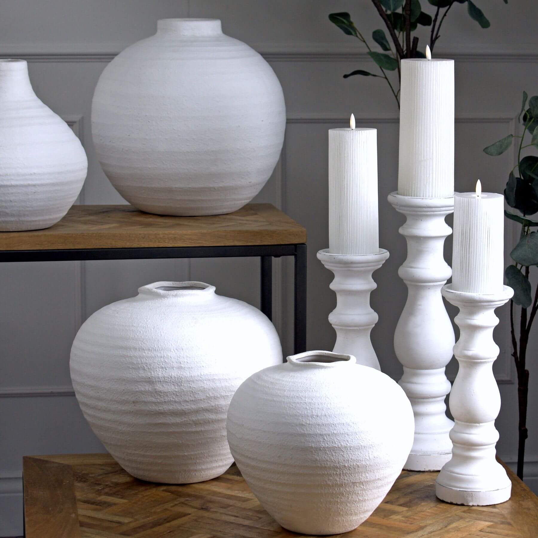 Elegant Large Matt White Ceramic Vase | Modern Home Decor