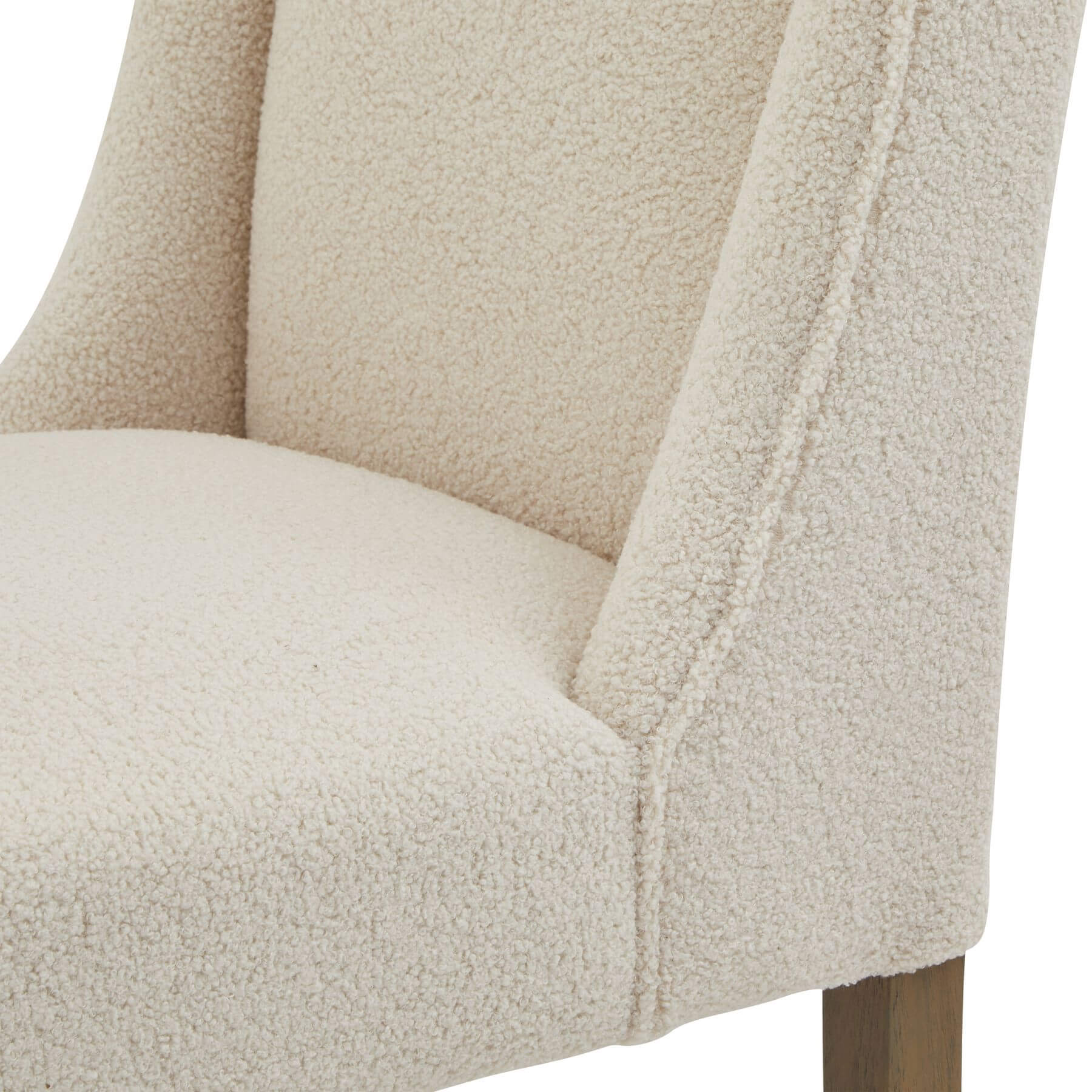 Cream Boucle Dining Chair with Cushioned Comfort