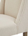 Cream Boucle Dining Chair with Cushioned Comfort