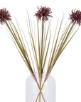 Burgundy Aster Spider Mum Stem Artificial Flower Foliage