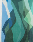 Abstract Peaks Merino Wool Scarf - Green Multi