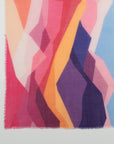 Abstract Peaks Merino Wool Scarf - Pink Multi