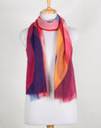 Abstract Peaks Merino Wool Scarf - Pink Multi