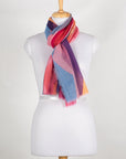 Abstract Peaks Merino Wool Scarf - Pink Multi