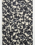 Buds and Flowers Merino Wool Scarf - Black White